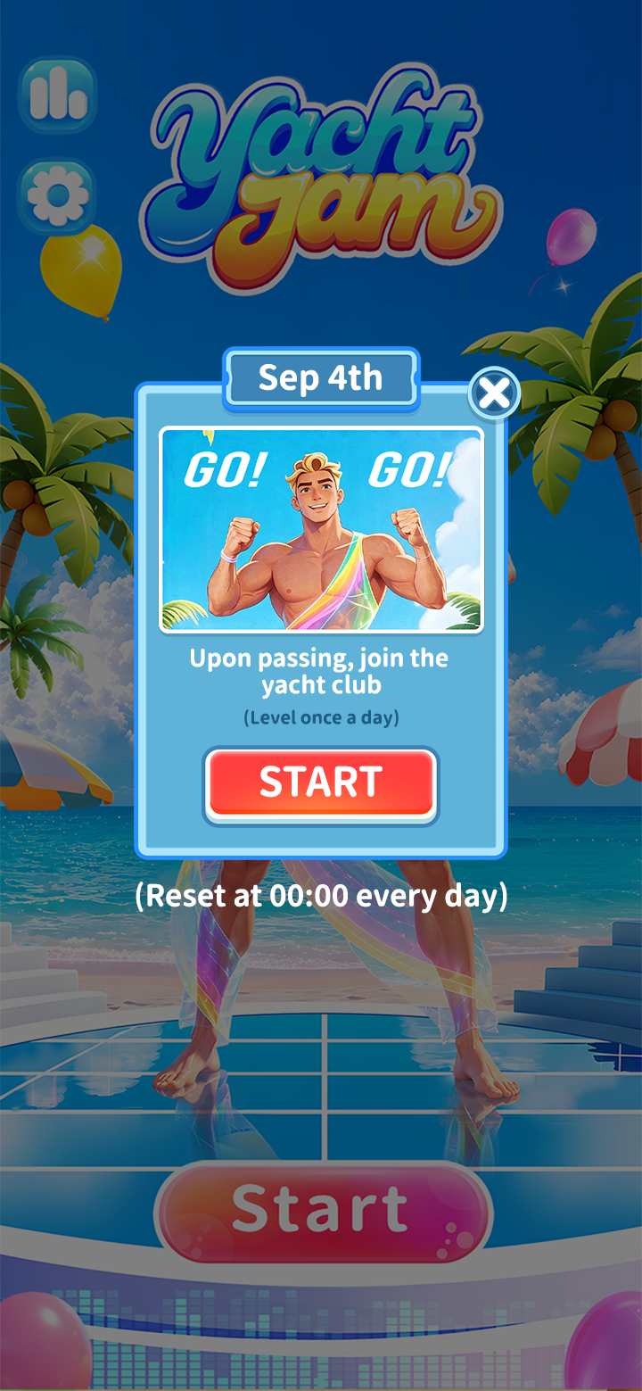 Daily Yacht Jam challenge screen